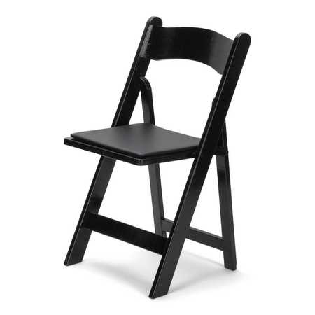 ATLAS COMMERCIAL PRODUCTS Wood Folding Chair, Black WFC5BK
